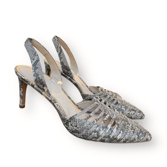 Kenneth Cole New York Riley Slingback Pump in Light Grey Faux Leather size 9.5 - Picture 7 of 14